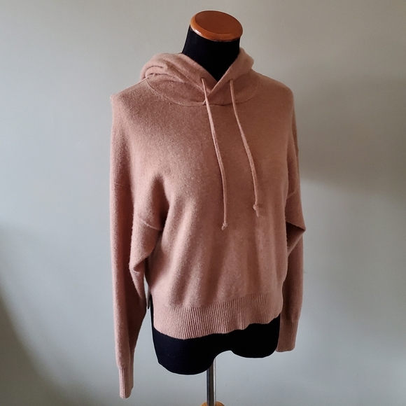 Aritzia Soft Pink Hooded Cashmere-Blend Sweater - Picture 7 of 13
